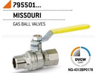 Кран газовый шаровой Bonomi MISSUORI GAS 1" ВН стальная ручка (79550108)