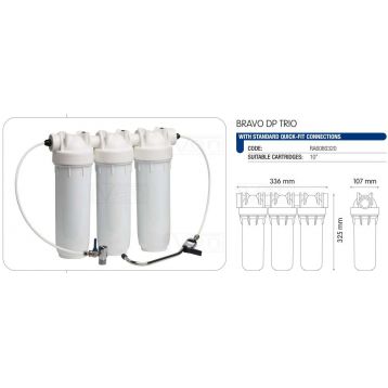 Комплект Atlas Filtri (под мойку) BRAVO DP TRIO 10" (водоразборных кранов + кран подключения) KIT (RA6080320)