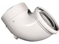 Колено 90 град. конденсационное коаксиальное d80/125 PP-R+Fe