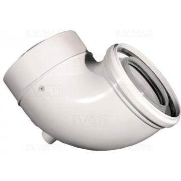 Колено 90 град. конденсационное коаксиальное d80/125 PP-R+Fe