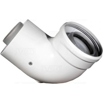 Колено 90 град. конденсационное коаксиальное d60/100 PP-R+Fe