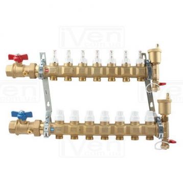 Caleffi латунный 1"x3/4" на 9 контуров в сборе (6686I5)