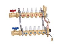 Caleffi латунный 1 1/4"x3/4" на 10 контуров в сборе (байпас) (6687M5S1)