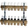 Коллектор GROSS в сборе 1"x3/4" 9 выходов Латунь