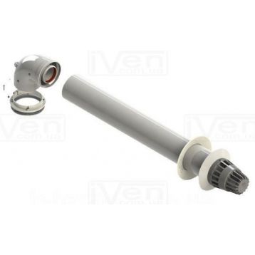 Коаксиальный горизонтальный комплект ПО/ГВ для упр. котлов d60/100 mm (колено и терминал L-860 mm) GROPPALLI S.R.L. (A31845)