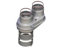 Универсальный адаптер распределения ПО/ГВ с d60/100 на d80/80 для традиционных котлов (металл) GROPPALLI S.R.L. (PTA8808)