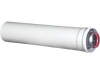 Коаксіальний димохід подовжувач з розтрубом для турбованого газового котла d60/100 AL + FE L-0,25м - 1