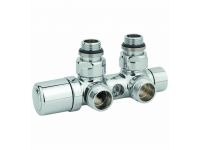Узел термостатический Carlo Poletti TWIN THERMO Хром угол. ПРАВЫЙ d1 / 2 "С x 3/4" EK 50 мм (V42110BDX)