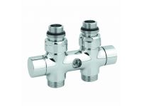 Узел отсекающий Carlo Poletti TWIN Хром прямой d1 / 2 "С x 3/4" EK 50 мм (V48510B)
