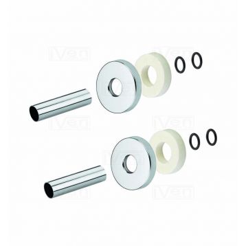 Комплект декоративный трубок + розетки Carlo Poletti d38-d18-L160 мм (2 шт.) Хром MINIMALIST (A54608B)