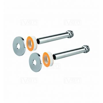 Комплект трубок Carlo Poletti d15 x 140 мм x 1/2 "С + розетки d55 мм (2 шт.) Хром (A54653B)