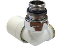 Кран-термостат трехосный Carlo Poletti БЕЛЫЙ d1 / 2 "х 24-19 DX (правый) FIRST CORNER (V176111EDX)