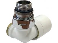 Кран-термостат трехосный Carlo Poletti БЕЛЫЙ d1 / 2 "х 24-19 SX (левый) FIRST CORNER (V176111ESX)