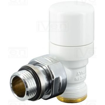 Кран-термостат угловой Carlo Poletti БЕЛЫЙ d1 / 2 "х 24-19 FIRST THERMO (V142111E)