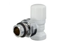 Кран отсекающий угловой Carlo Poletti БЕЛЫЙ d1 / 2 "FIRST (V140410E)