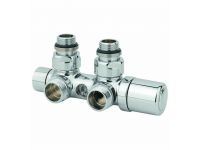 Вузол термостатичний Carlo Poletti TWIN THERMO ХРОМ кут. ЛІВИЙ d1/2" З x 3/4" EK 50 мм (V42110BSX)