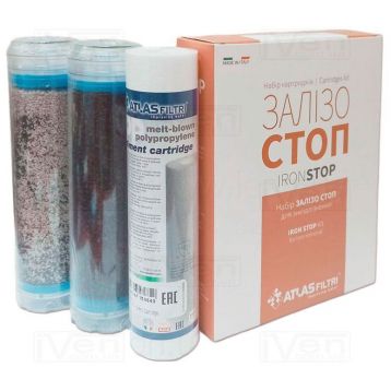 Набір картриджів для потрійних систем Atlas Filtri ЗАЛІЗО СТОП (CPP+QA PRL+LA) (LSP000003)