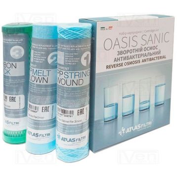 Набір картриджів для систем ATLAS FILTRI DP Sanic (FA Sanic + CPP Sanic + CB) для осмосу OASIS DP Sanic (SE6075200)