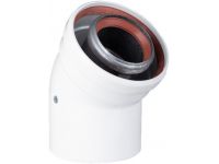 Коліно коаксіальне 45 град. для котла d60/100 AL+AL