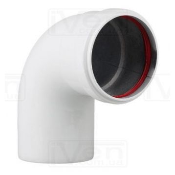 Коліно 90 градусів алюмінієве для турбованого газового котла d60mm AL - 1