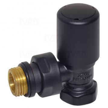 Кран радиаторный угловой Carlo Poletti BLACK MATTE d1/2" FIRST (V140310EFS9005O)