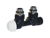 Узел термостатический Carlo Poletti FIRST PIASTRE BLACK MATTE угловой d1/2" С x 3/4" EK 50 мм Левый (V137112EFS9005OSX)