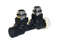 Узел термостатический Carlo Poletti FIRST PIASTRE BLACK MATTE угловой d1/2" С x 3/4" EK 50 мм ПРАВЫЙ (V137112EFS9005O)