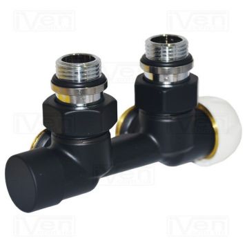 Вузол термостатичний Carlo Poletti FIRST PIASTRE BLACK MATTE кутовий d1/2" З x 3/4" EK 50 мм ПРАВИЙ (V137112EFS9005O)