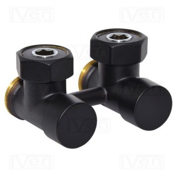 Кран нижнього підключення Carlo Poletti FIRST PIASTRE BLACK MATTE кутовий d3/4" F x 3/4" EK (V72112EFS9005O)