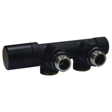 Узел термостатический Carlo Poletti TWIN THERMO BLACK MATTE уголовой ПРАВЫЙ d1/2" С x 3/4" EK 50 мм (V42110EE9005ODX)