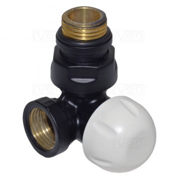 Кран Термоклапан трьохосьовий Carlo Poletti BLACK MATTE d1/2" DX (правий) (V175310EFS9005ODX)