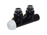 Вузол термостатичний Carlo Poletti TWIN THERMO BLACK MATTE кутовий d1/2" З x 3/4" EK 50 мм ЛІВИЙ (V37110EFS9005OSBSX)