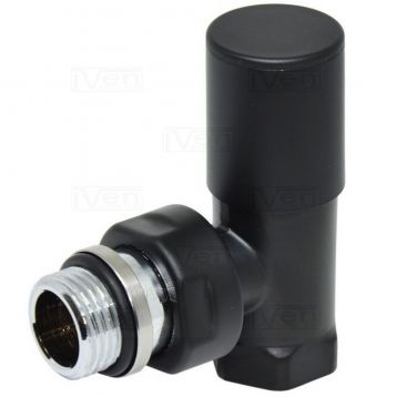 Кран радіаторний кутовий Carlo Poletti BLACK MATTE d1/2" COMPACT (V150310EE9005O / EFS)