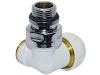 Кран Термоклапан трехосный Carlo Poletti Белый d1/2" DX (леввый) FIRST CORNER (V175111ESX)