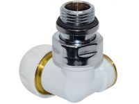 Кран Термоклапан трьохосьовий Carlo Poletti БІЛИЙ d1/2" DX (правий) FIRST CORNER (V175111EDX)