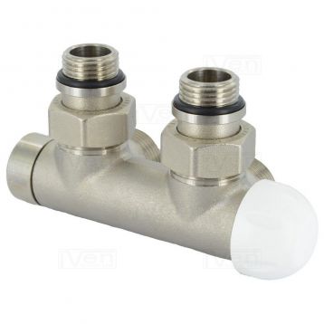 Узел термостатический Carlo Poletti TWIN THERMO НИКЕЛЬ угловой d1/2" С x 3/4" EK 50 мм ПРАВЫЙ (V37110QSB)