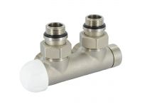 Узел термостатический Carlo Poletti TWIN THERMO НИКЕЛЬ угловой d1/2" С x 3/4" EK 50 мм ЛЕВЫЙ (V37110QSBSX)