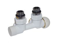 Вузол термостатичний Carlo Poletti FIRST PIASTRE БІЛИЙ кутовий d1/2" З x 3/4" EK 50 мм ПРАВИЙ (V137112EFDX)