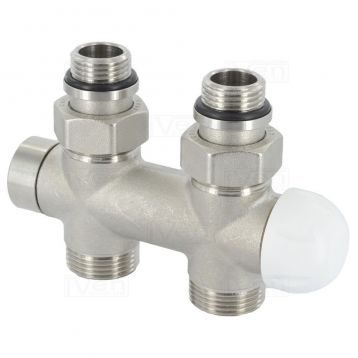 Вузол термостатичний Carlo Poletti TWIN THERMO НІКЕЛЬ прямий d1/2" З x 3/4" EK 50 мм (V37510QSB)