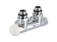 Вузол термостатичний Carlo Poletti TWIN THERMO ХРОМ кутовий d1/2" З x 3/4" EK 50 мм ЛІВИЙ (V37110BSBSX)