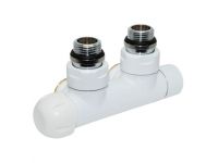 Вузол термостатичний Carlo Poletti TWIN THERMO БІЛИЙ кутовий d1/2" З x 3/4" EK 50 мм ЛІВИЙ (V37110EFSBSX)