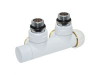 Узел термостатический Carlo Poletti TWIN THERMO Белый угловой d1/2" С x 3/4" EK 50 мм ПРАВЫЙ (V37110EFSBDX)