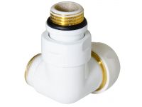 Кран Термоклапан трехосный Carlo Poletti БЕЛЫЙ d1/2" х 24-19 SX (левый) CORNER-THERMO (V75111EFSX)