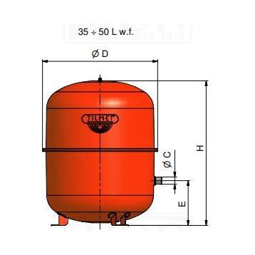 Розширювальний бак Zilmet Cal-Pro 50 (з ніжками) (1300005003) ZILMET - 2