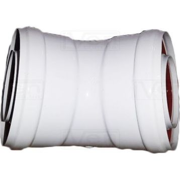 Коліно з'єднувальне коаксіальне 45 градусів для котла d60/100 AL+FE Мама - Мама (TR.6045M)