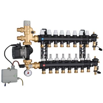 1825H5 Колектор (технопол.) + зміш. група і насос UPS 25-60 Ø3/4" З x 8 x 3/4" З Caleffi S.p.a.