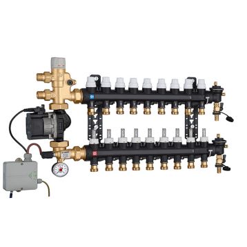 1825I5 Колектор (технопол.) + зміш. група і насос UPS 25-60 Ø3/4" З x 9 x 3/4" З Caleffi S.p.a.