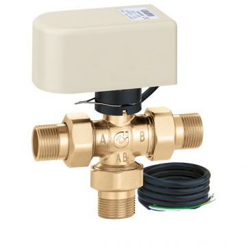 CALEFFI Кран зоновый шаровой 3-ходовой с приводом d1" байпас версия 230 V (644362 3BY)