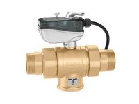 CALEFFI Кран шаровой 3-ходовой с сервоприводом d11/4" L-образный 230 V Kv24,7 m³/h (638073)