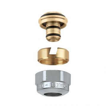 CALEFFI Гайка з ніпелем для мідно-пластикових труб Q-tec® KME хром d3/4" х 16 мм (445516)